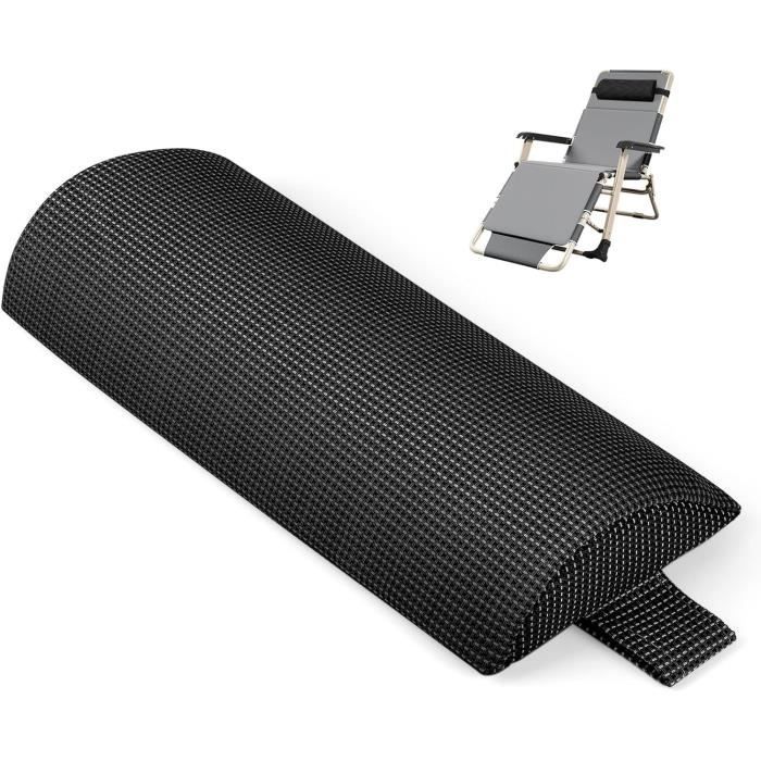 Coussin De Nuque En Mousse Mémoire Pour Chaise De Bureau - Noir 25x17x25 Cm - Housse Amovible Lavable - 7