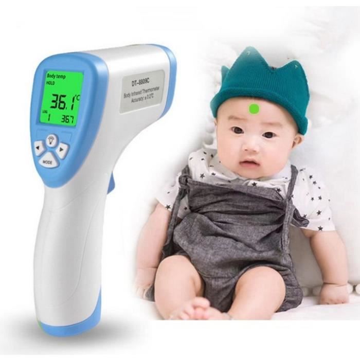 Jetcco Thermometre Frontal Bébé Thermomètre Infrarouge pour Fièvre, 3-en-1 Termometre Médical pour Enfants et Adultes