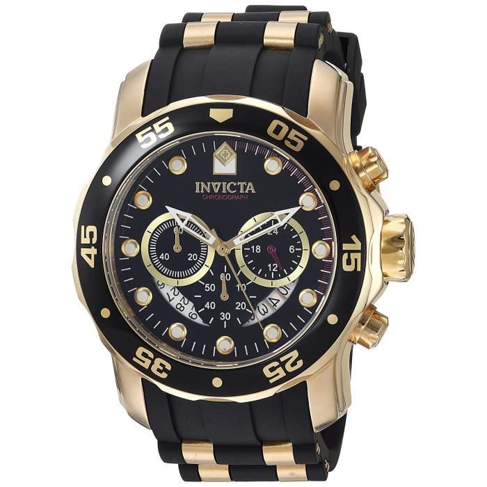 Invicta Montre Homme Chronographe Quartz avec Bracelet en Caoutchouc - 6981