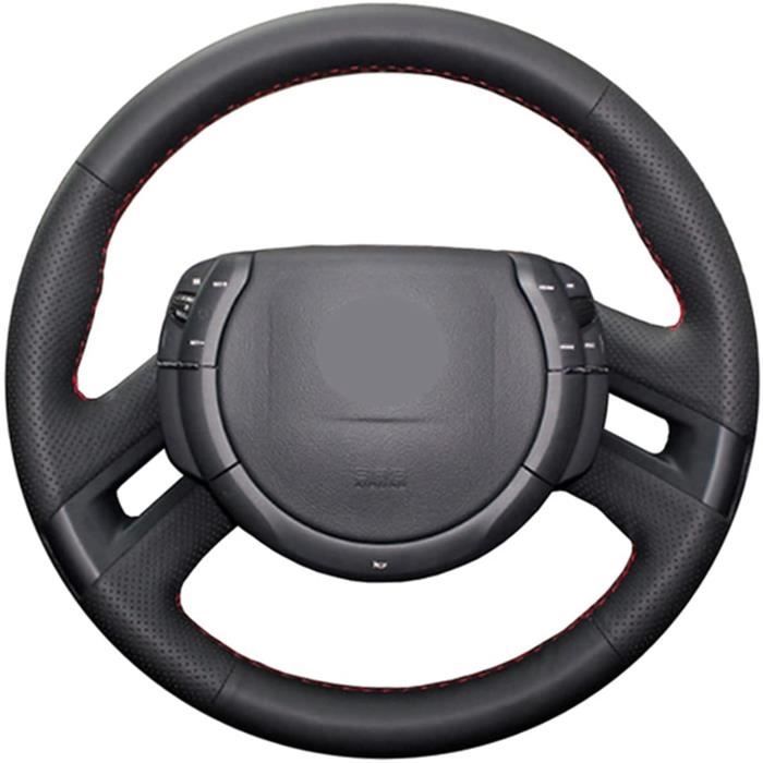 Couvre Volant pour Citroen C4 Picasso 2012-2014 C-Quatre Housse de Direction en Cuir Artificiel Cousu à la Main Housse de Volant de