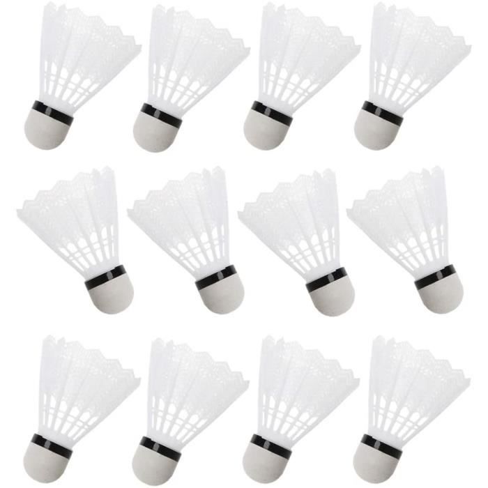 12 pcs blanc badminton volants en plastique intérieur en plein air gym accessoires de sport
