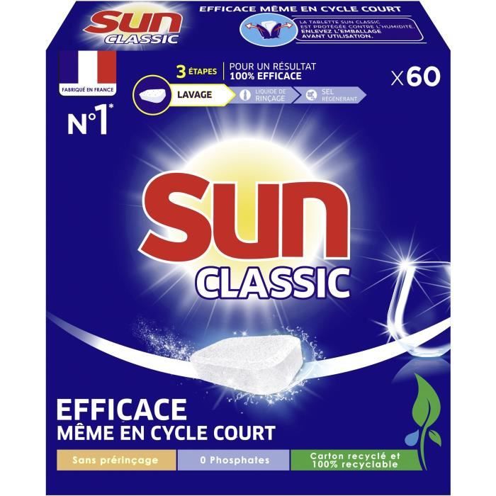 SUN Tablettes Lave-Vaisselle Classic Standard - 60 Lavages