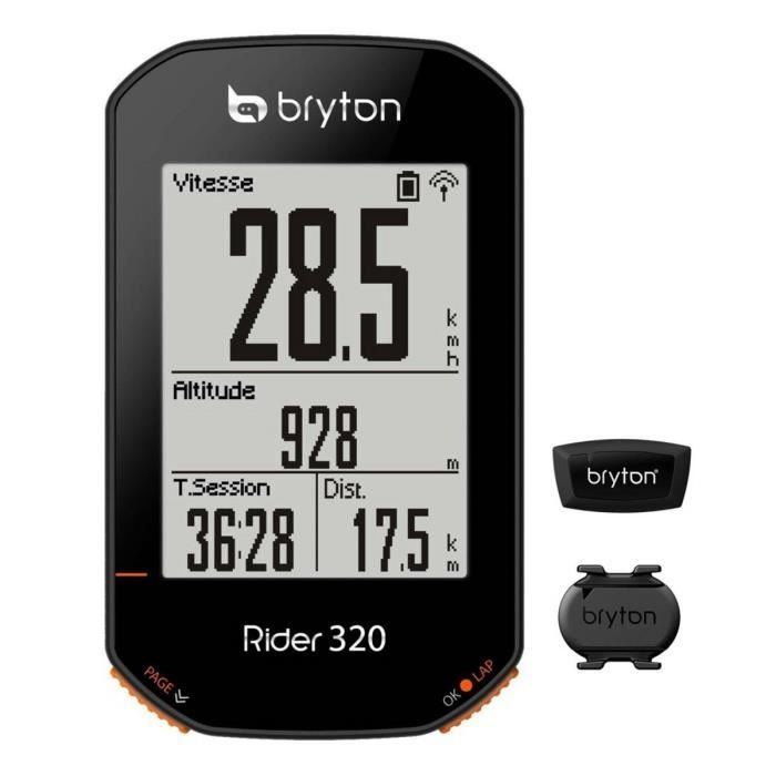 Compteur (cadence/fc) Bryton rider 320 t - noir - TU