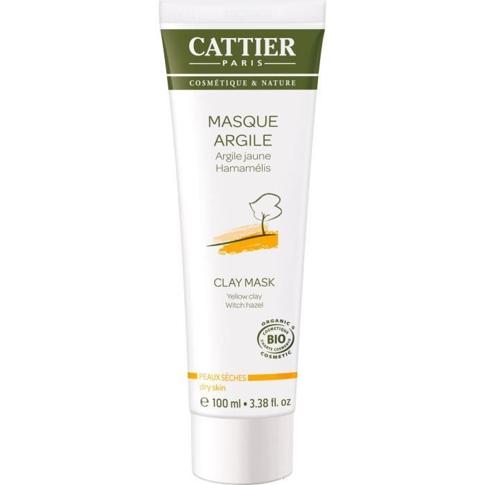CATTIER Masque Argile Jaune Bio Hamamélis 100 ml