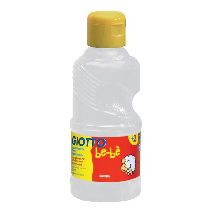 Peinture gouache Giotto Bébé - 250ml Flacon de 250 ml Convient à partir de 2 ans Qualité et fabrication française Blanc
