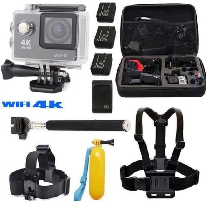 2.0- LCD Ultra HD 4K WIFI 1080P Sport Pro Action Caméra 30M étanche Bike Helmet CAM DVR Video 170°Grand Angle