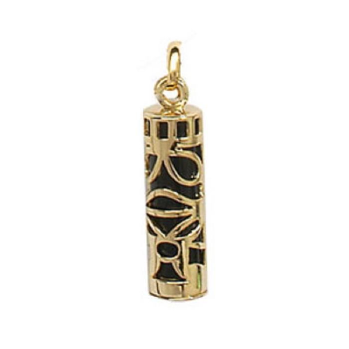 COLLIER PENDENTIF TIKKI PORTE BONHEUR TAHITIEN + CHAINE 50cm - PLAQUE OR - NEUF