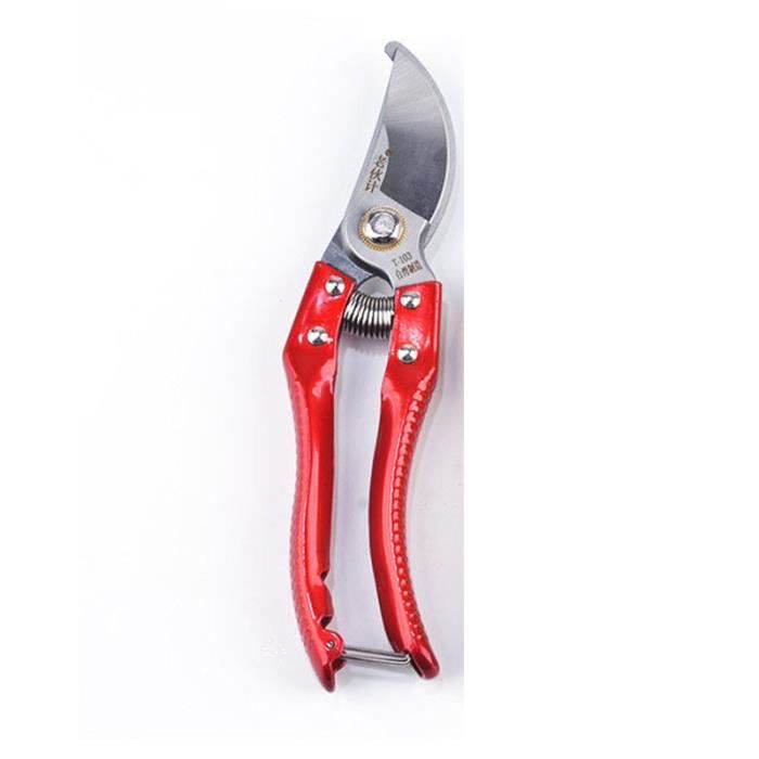 Sécateur de Jardin en Acier Poignée Ergonomique Rouge