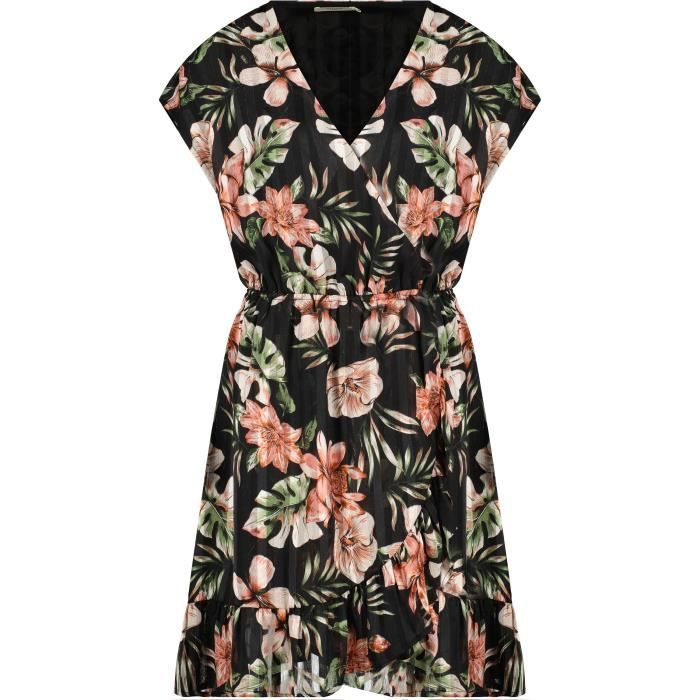 DEELUXE Robe courte imprimé tropical NOEMA Black