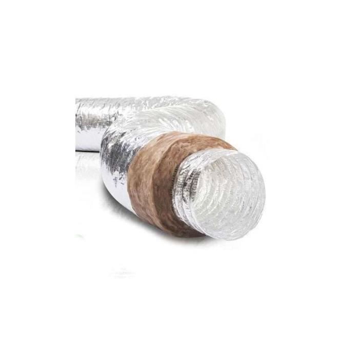 CONDUIT SOUPLE ALU 125 MM ECOSOFT ISOLÉ PHONIQUE 50 MM CLASSÉ M0M1 D 125MM LONGUEUR 10M NATHER 548647