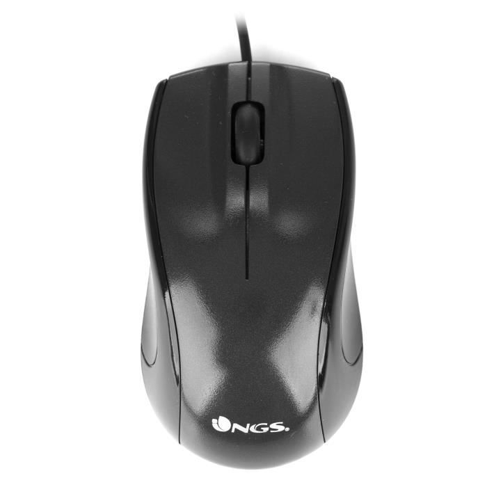 NGS Mist, Souris Optique USB Filaire, 3 boutons + Molette - Noir