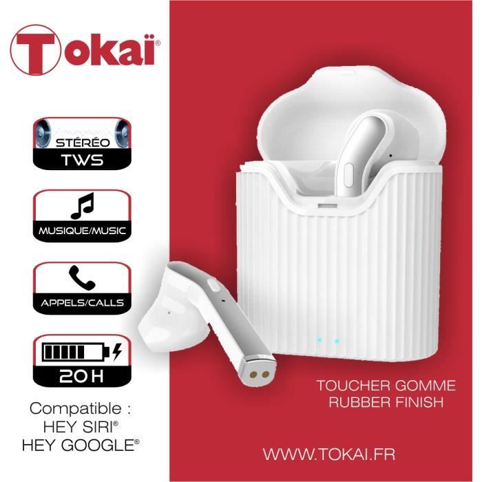 Écouteurs stéréo TWS, blanc - TOKAÏ