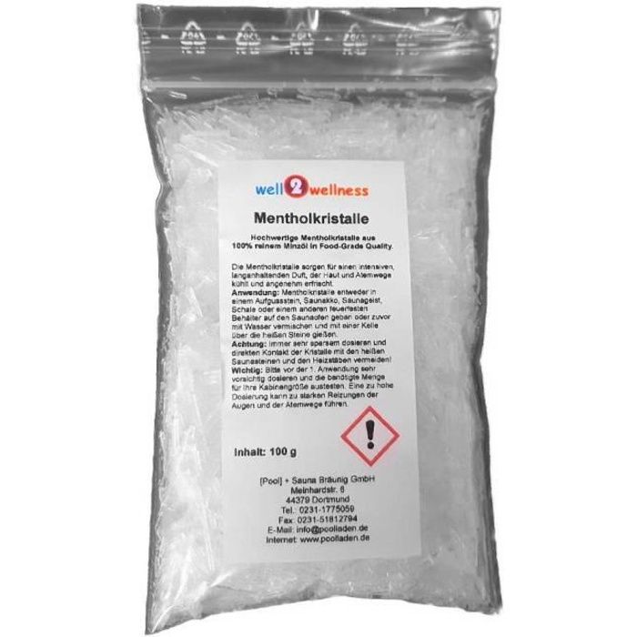 Cristaux de menthol intensif dans un sac de 100g - à base d'huile de menthe pure à 100%