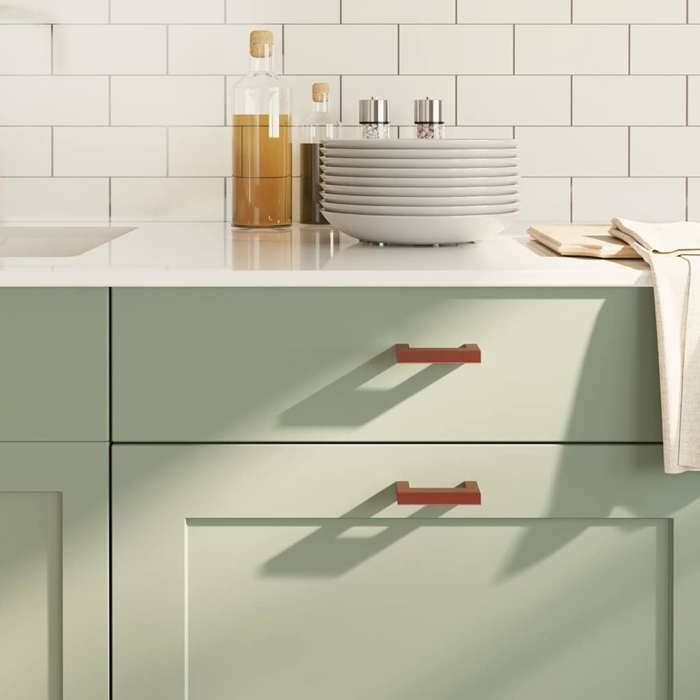 vidaXL Poignées dArmoire 10 pcs Poignées de Placard Poignées en Forme de T Cuisine Maison Intérieur Bronze 64 mm Acier 155404