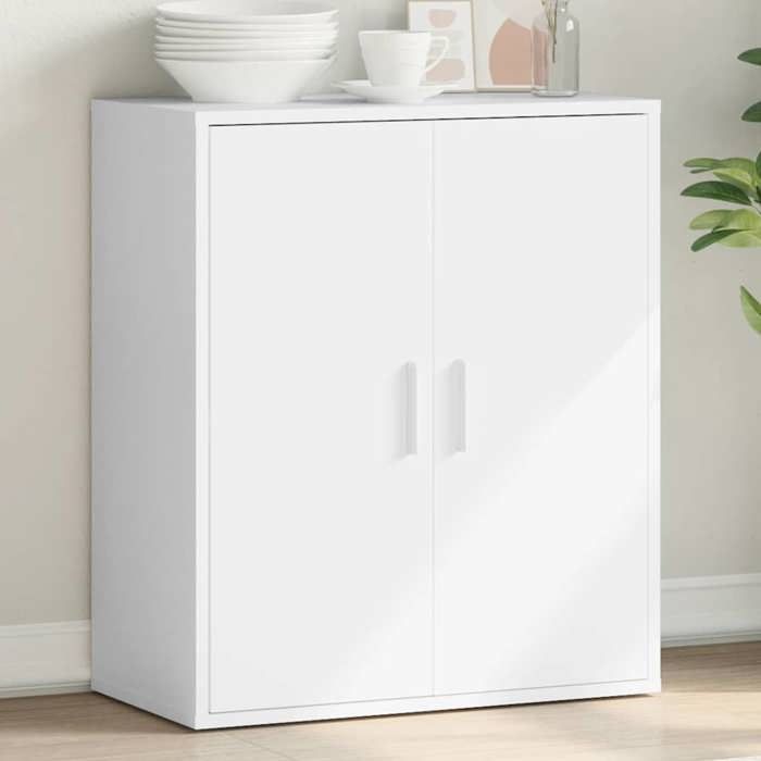 vidaXL Buffet Armoire Latérale avec Étagère et Portes Meuble de Rangement Salon Salle de Séjour Intérieur Moderne Blanc 840513