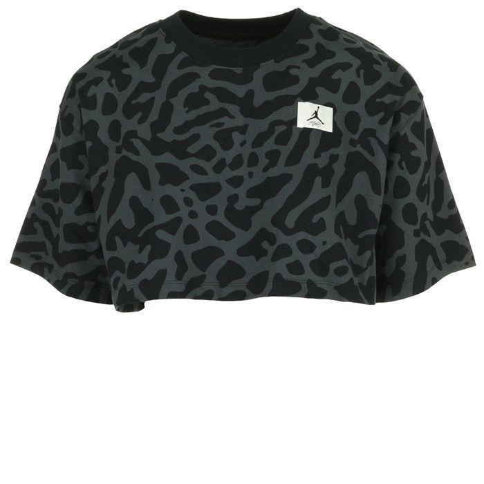 Nike Wms Jordan Gfx Spr Crp Tee, T-shirt femme Noir Cdiscount