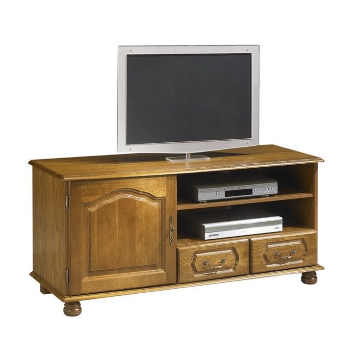 Meuble TV 60 Pouces - ACTUAL DIFFUSION - Chêne Rustique - 1 Porte - 2 Tiroirs - 4 Niches Meuble TV 60 Pouces - ACTUAL DIFFUSION - Chêne Rustique - 1 Porte - 2 Tiroirs - 4 Niches