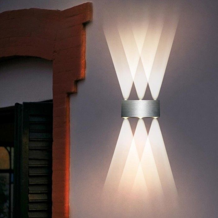 WOTTES Applique Murale Intérieure LED 6W Lampe Murale Luminaire Blanc Froid Moderne pour Salon Escalier Couloir Argent 4pcs