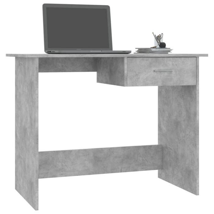 Bureau Informatique - CLOUD - Gris béton - 100x50x76 cm - Bois d’ingénierie LL12993