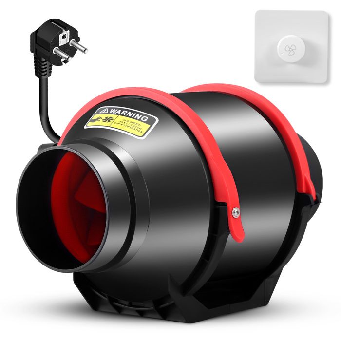 Ventilateur de Conduit réglable de 100 mmExtracteur Dair Silencieux Ventilateur de Conduit de Fumée 310m³/h Aérateur Extracteur - Ttlife