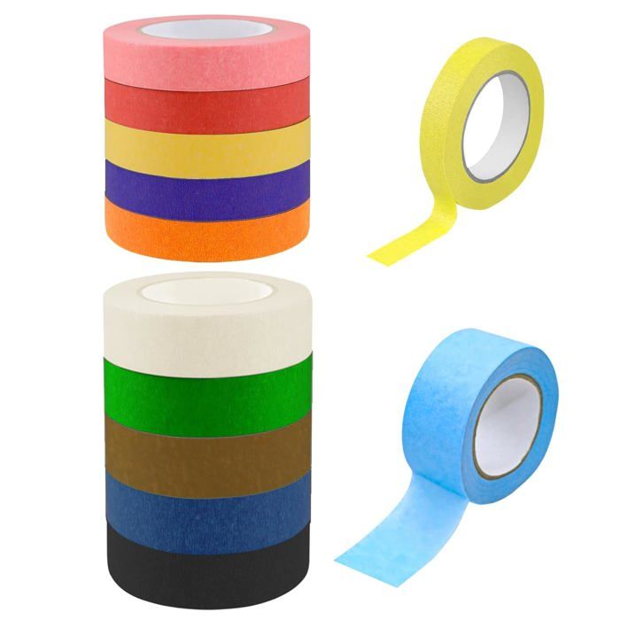 10 Rouleaux Ruban Masquage Coloré 25mm X 10m - Ruban De Peinture Washi Tape Iridescent Pour Bricolage, Voiture Et Artisanat