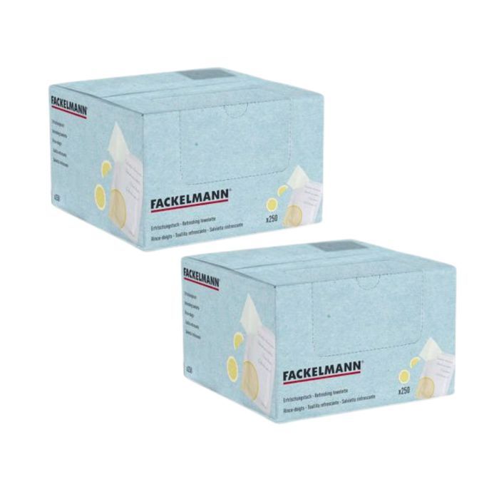 Lot de 2 boîtes de 250 rince doigts au citron FACKELMANN