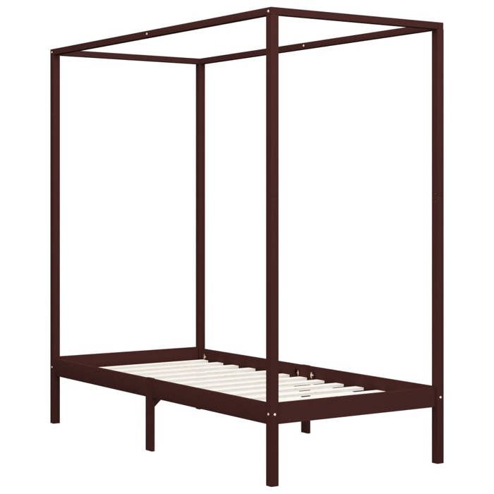 Cadre de lit à baldaquin - Single/1 Personne - bois massif 90x200 cmCdiscount2025 FAFA5821