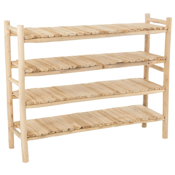 Étagère en bois de teck naturel Naturel 40x140x110 cm Étagère en bois de teck naturel Naturel 40x140x110 cm