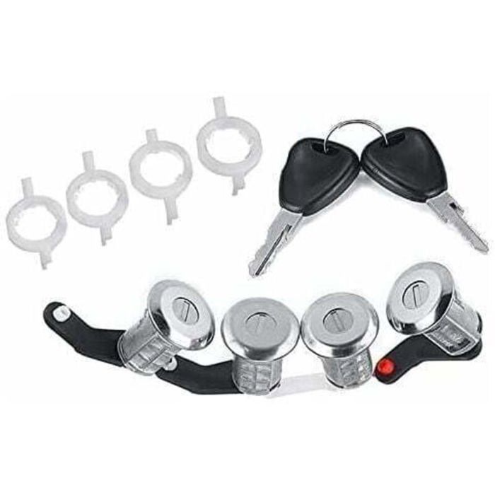 Cylindre De Serrure De Porte, Duokon Serrure Gauche Droite, Paire De Kit De Cylindre De Serrure De Porte Avec Clé 7701468981 Adapté Pour Megane I Scenic I Clio II Thalia