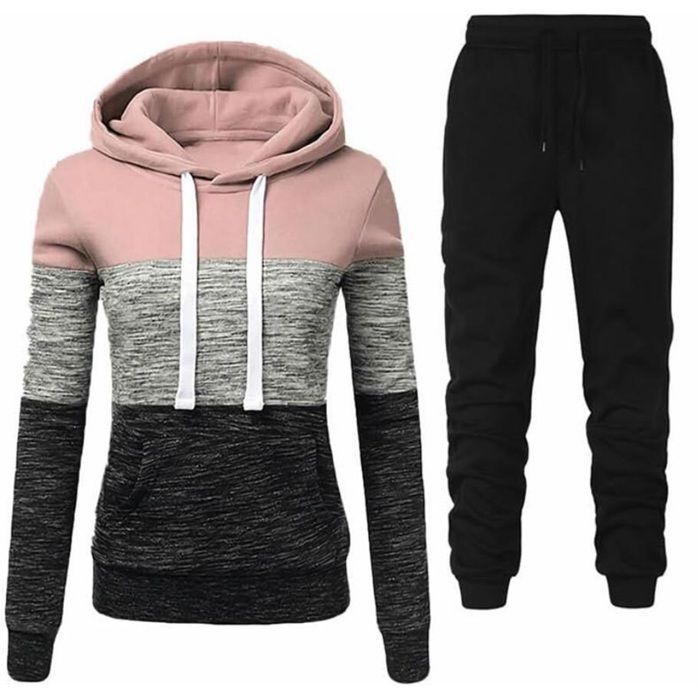 Survetement Femme Hiver Ensemble Sport Rose
