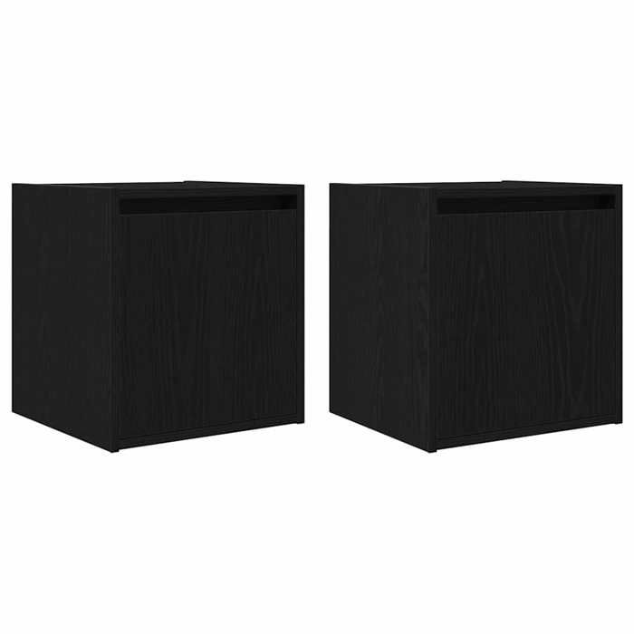 JILLS - Ensemble de 2 armoires de chevet Tables de chevet murales Lot de 2 - noir 38x34x40cm OCT39149639