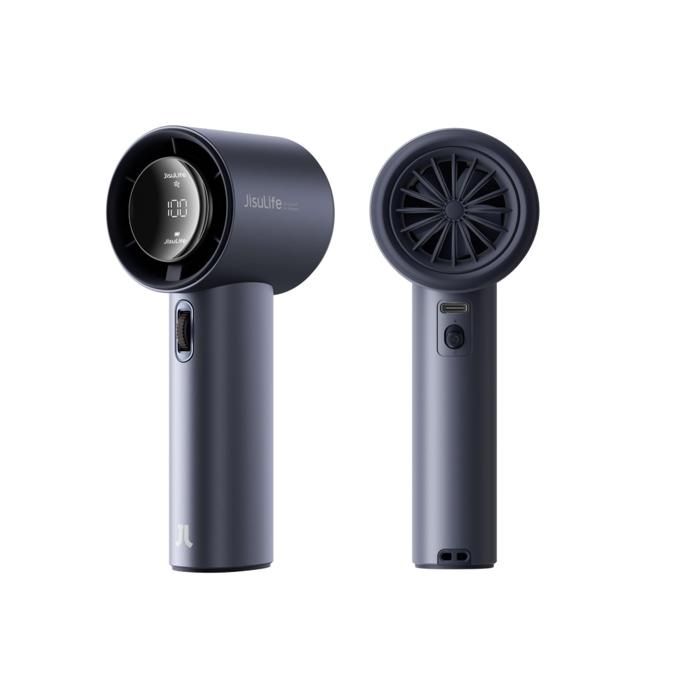 Ventilateur Portable - JISULIFE - Turbo Réglable - Batterie 3600mAh - 100 Vitesses - Bleu Nuit - Jisulife