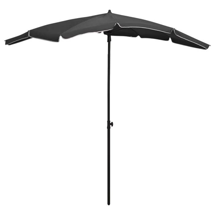 Parasol de jardin - vidaXL - 200x130 cm - Anthracite - Polyester anti-UV - Mât en acier - Système à manivelle