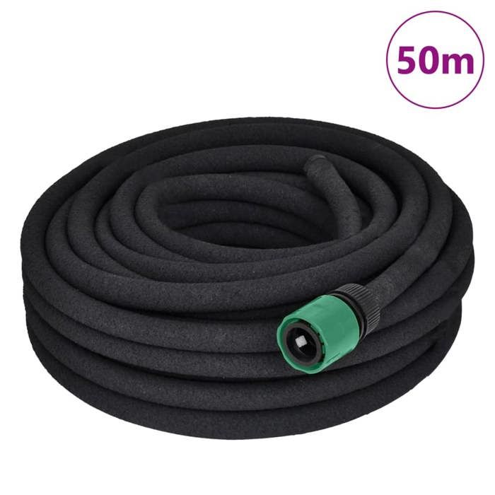 Tuyau microporeux darrosage - 50 m - Noir - Diamètre intérieur 12 mm - Diamètre extérieur 16 mm