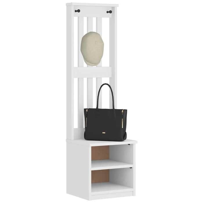 NEW 2026 Portemanteau SANDNES - 1 pc - Capacité de charge max : 110 kg - blanc 45x40x1595 cm bois massif pin L6895