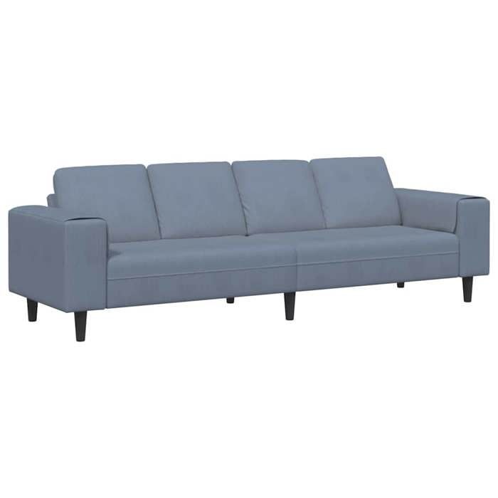 Les Soldes Canapé de salon( 4 PLACES) - CLOUD - grand sofa - Poids maximal: 440 kg - Bleu 250x77x76 cm Tissu en velours côtelé LV3