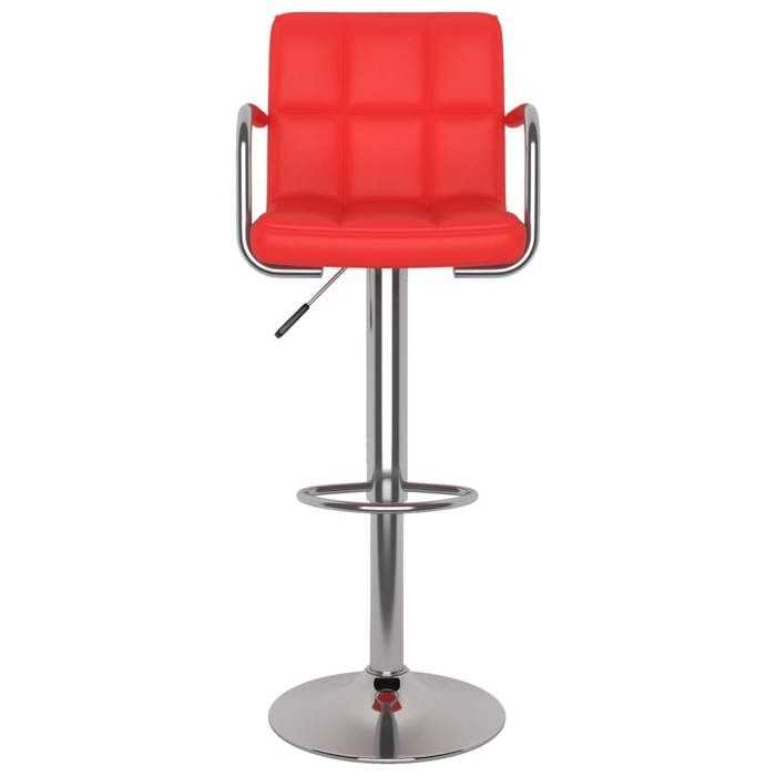 Tabourets Cuisine - Rouge - Chaises de bar - (2 pcs) - 2 personnes - rouge similicuir 48x47x(90-111) cm F2364