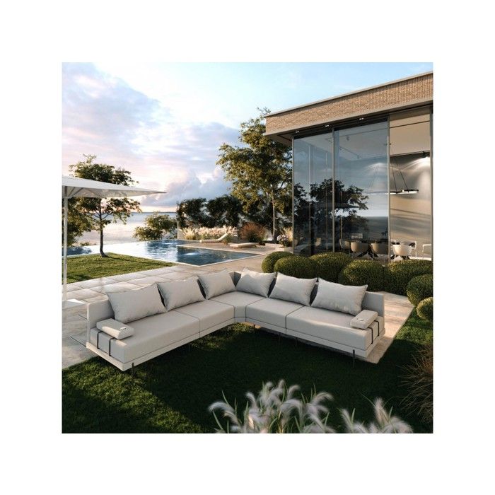 Salon dangle de jardin en bois BAHAMA L 298 x 298 cm gris (SET 3) Salon dangle de jardin en bois BAHAMA L 298 x 298 cm gris (SET 3)