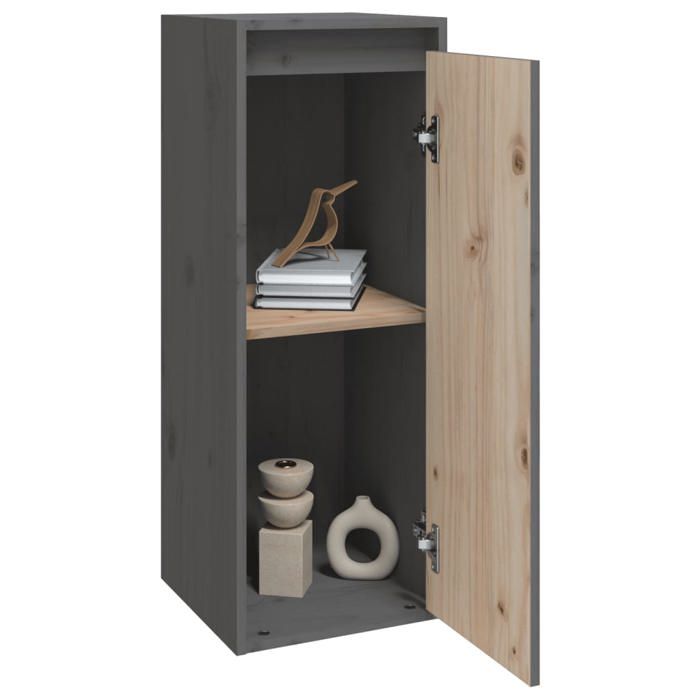 MEUBLE DE SEJOUR Gris - MODE Armoire murale Gris 30x30x80 cm Bois de pin massif Nettoyer facile_09_3869