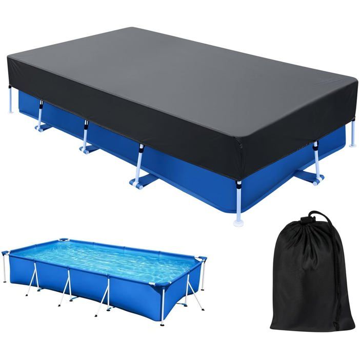 Bâche de piscine - PZCC - 157 x 83 pouces - Rectangulaire - Résistante au froid - Anti-UV et anti-poussière