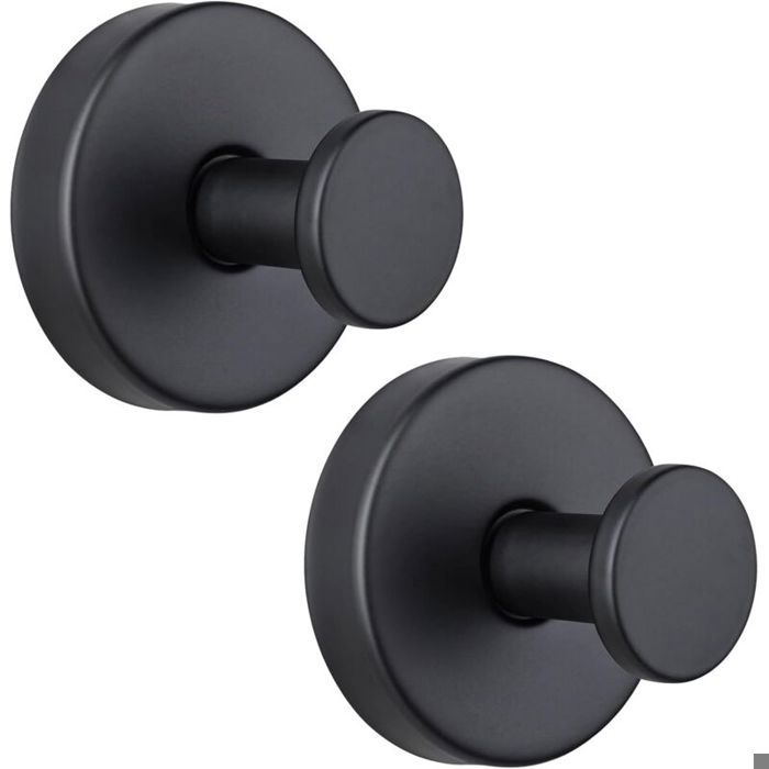 Crochets ventouse inox - 2 pcs pour salle de bain cuisine miroir carrelage - Support serviette peignoir
