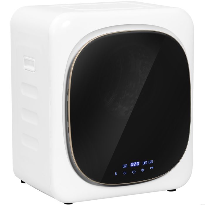 HOMVRA Sèche-linge compact à évacuation 4 kg avec désinfection UV écran tactile numérique blanc - Hom