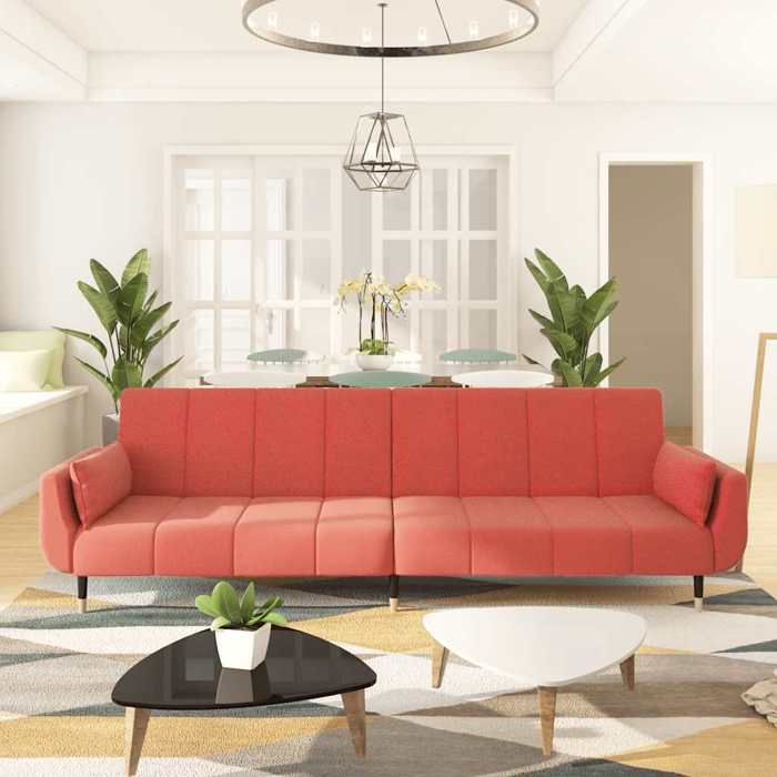 Canapé-lit - vidaXL - Banquette convertible - Avec oreillers - 2 places - Velours - 220x84 5x69 cm 838avz10c