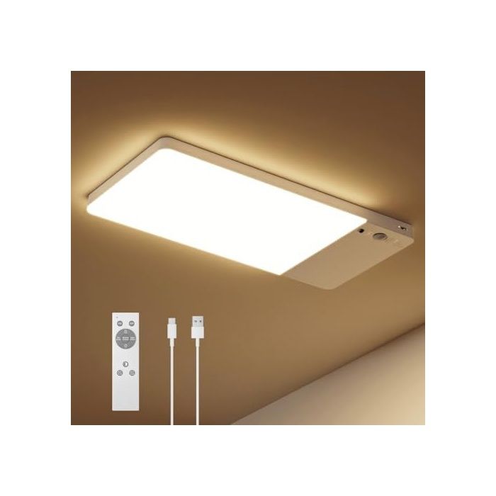 Plafonnier Rechargeable avec Détecteur de Mouvement Lampe LED Plafond Interieur S Fil pour Salle de Bain Cave 1 Paquet 1 AMPOULE