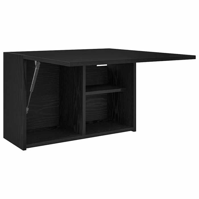 Armoire murale de bain noir 60x25x40 cm bois dingénierie_2 ans garantie_81472