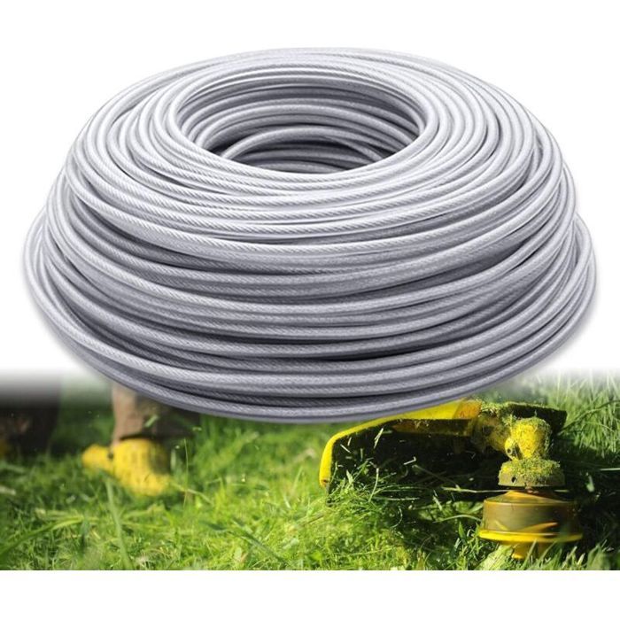 Fil débroussailleuse - Renforcé acier Incassable - Jardinage - 3mm 45m