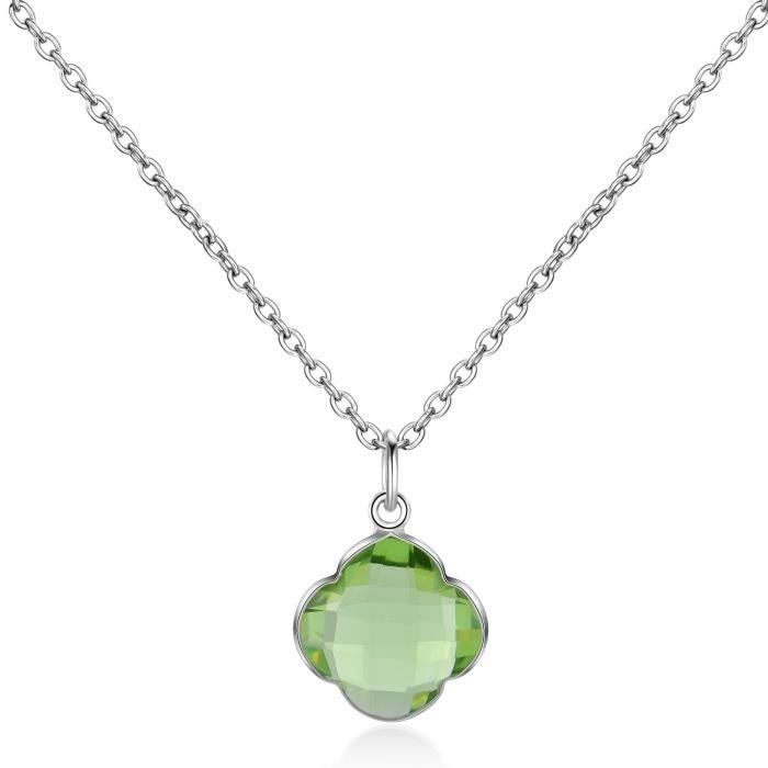 collier argent et vert collier argent et vert