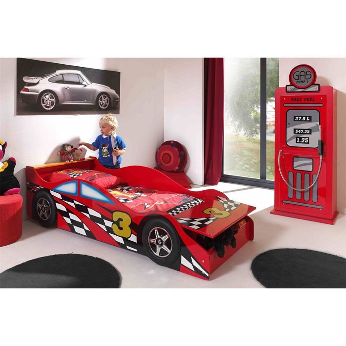 TURBO - Lit Voiture 70x140cm Formule 1 + Armoire 1 Porte TURBO - Lit Voiture 70x140cm Formule 1 + Armoire 1 Porte