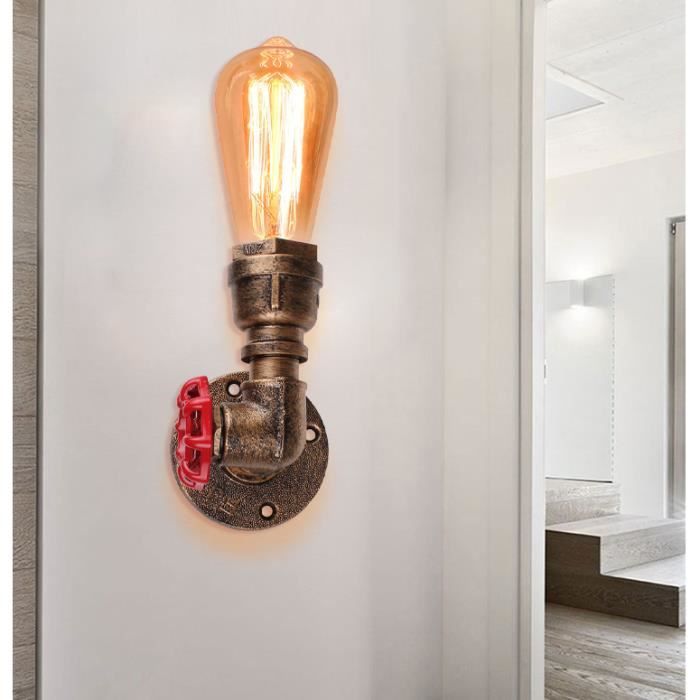 U-Do Applique Murale éclairage design Vintage Lampe en Fer Rouille décoration Couloir Escalier Salon