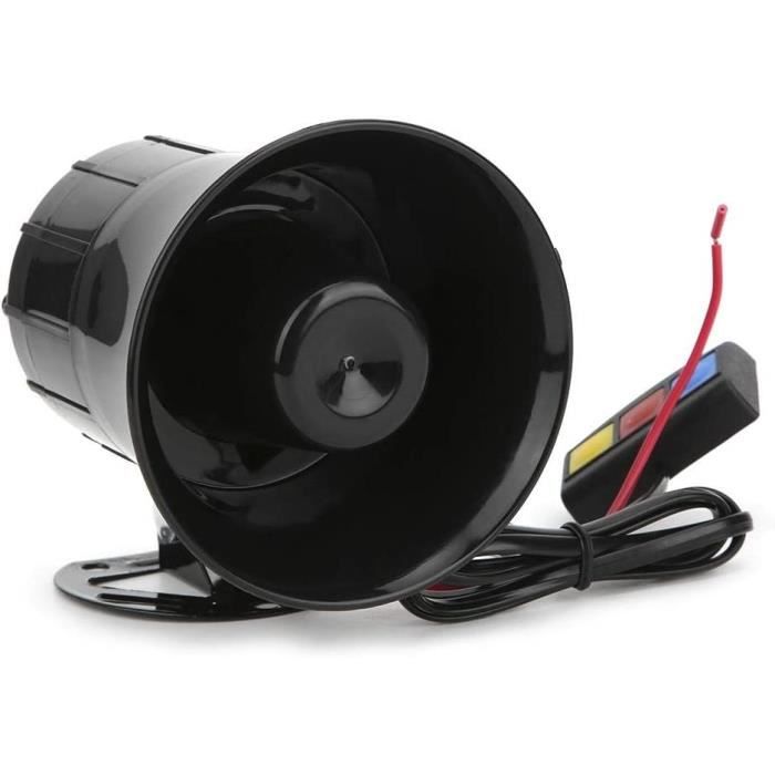 12 V 20 W voiture sirène klaxon, 3 tons fort klaxon haut-parleur